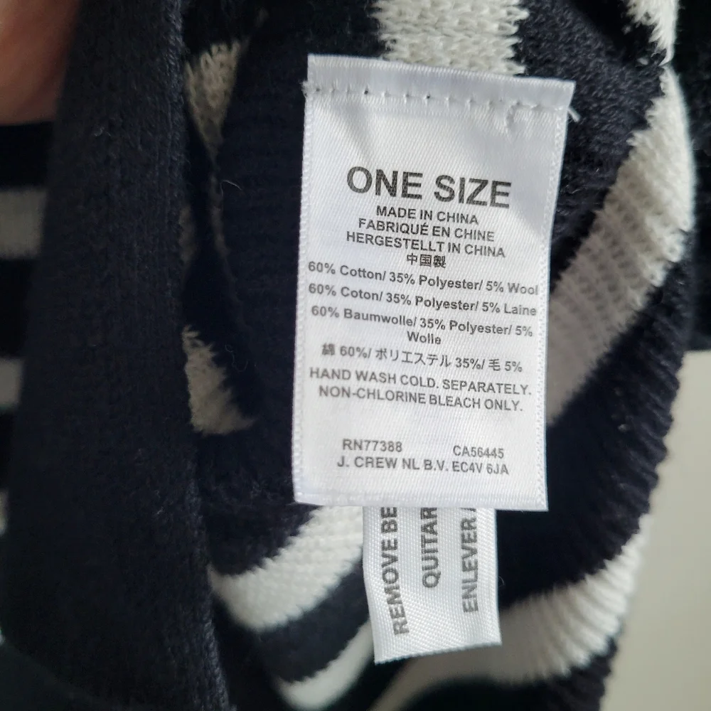 J.Crew Pullover Stripe Poncho Black /‎ White